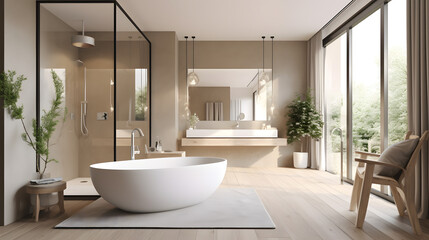 Obraz na płótnie Canvas bathroom interior bath home house