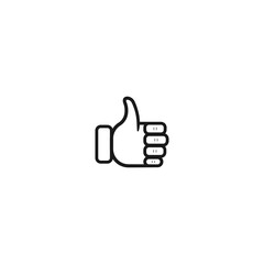 Thumbs up or like outline vector icon .