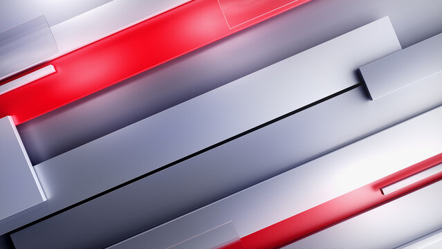 News background with red and blue lines. TV news show 16:9 widescreen ratio widescreen template 3D illustration