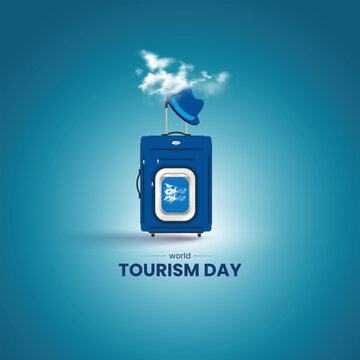 World Tourism Day. Tourism day concept. Tourism banner, poster, social media post etc.