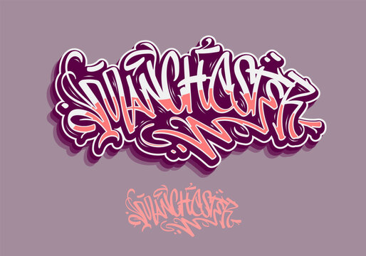 Manchester UK Graffiti Tagging Style Aesthetic Hand Lettering Vector 