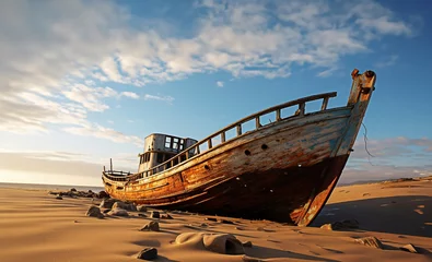 Papier Peint photo Lavable Naufrage A shipwreck in the Skeleton coast of Namibia