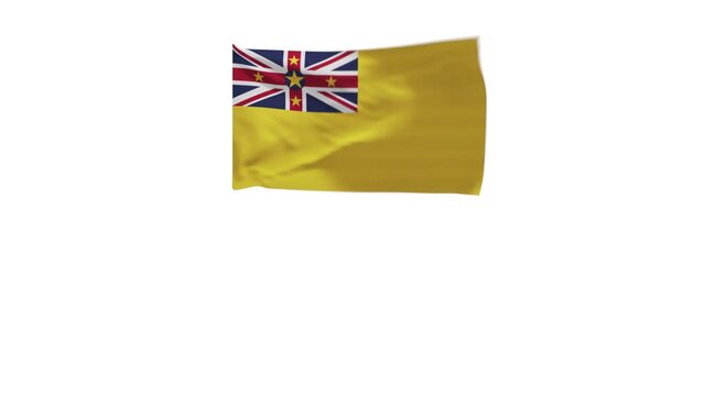 3D rendering of the flag of Niue waving in the wind.