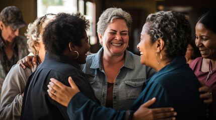 A heartwarming moment of a person receiving support from friends and family during their heart health journey Generative AI