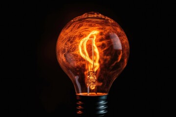close-up of a burnt filament inside a lightbulb, created with generative ai