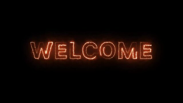 animated of welcome text with solar effect