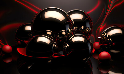 Abstract black and red balloon design background with texture variation. Generated AI tools