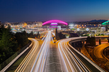 Seattle Freeway in the Evening