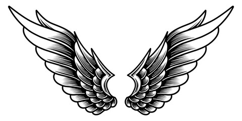 vector angel wings tribal tattoo