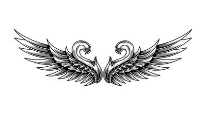 Fototapeta premium vector angel wings tribal tattoo