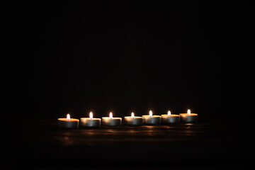 Romantic candlelight love on dark backdrop