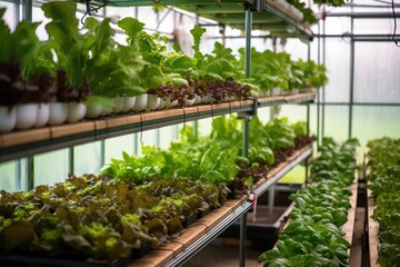 nutrient solutions and ph meters on a hydroponic farm, created with generative ai