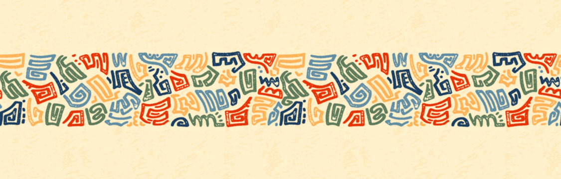 Hand drawn abstract seamless pattern, ethnic background, african style - great for textiles, banners, wallpapers, wrapping - vector design