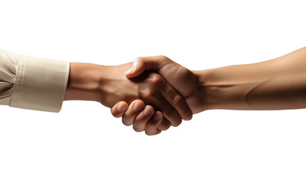 3d Human Handshake, clapping and punching . Business succes, teamwork, agreement, friendship and ovation concept. High quality isolated on a transparent background made with AI generative technology