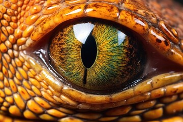 macro shot of a lizards eye during shedding process, created with generative ai