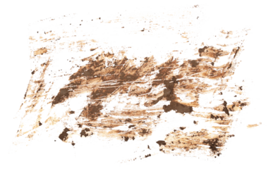 Drops of mud sprayed isolated on white background, with clipping path