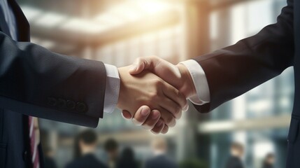 Business handshake scene [AI generated].
