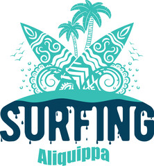 Fototapeta na wymiar Summer surfing T-shirt design. Summer t-shirt design vector. For t-shirt print and other uses