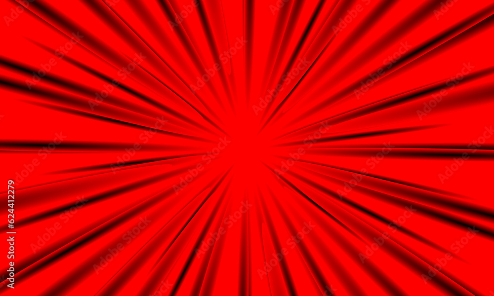 Poster abstract black line fast zoom speed on red background vector