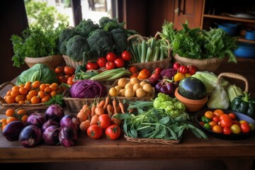 a selection of fresh and vibrant produce, ready for inspiration, created with generative ai