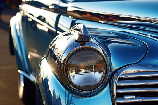 classic car chrome details and shiny exterior, created with generative ai