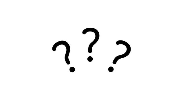 Question mark animation on chroma key green screen