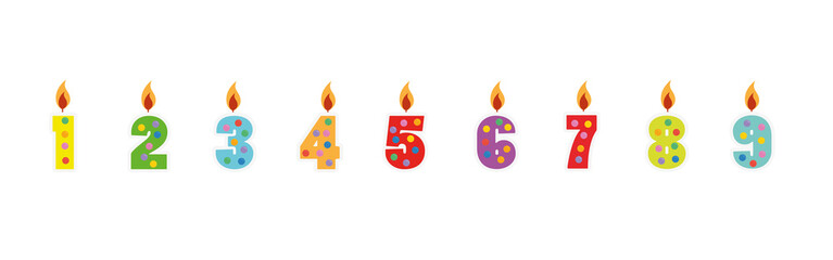 Set of Birthday Anniversary Numbers Candle
