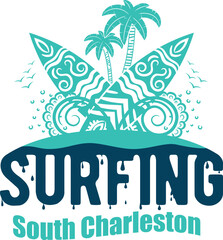 Summer surfing T-shirt design. Summer t-shirt design vector. For t-shirt print and other uses