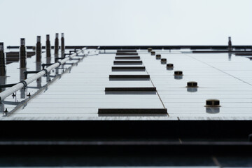 Arrangement of stainless boiler chimney installed on the outer wall of the apartment