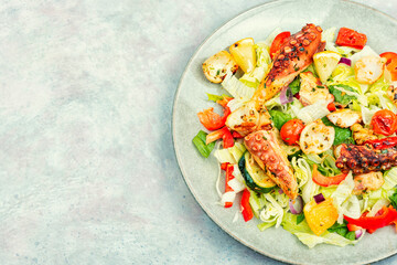 Appetizing seafood salad.