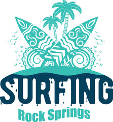 Obraz premium Summer surfing T-shirt design. Summer t-shirt design vector. For t-shirt print and other uses