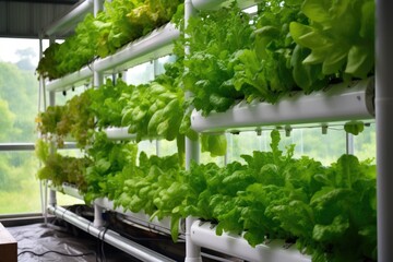 Fototapeta premium automated hydroponic system controlling nutrient levels, created with generative ai