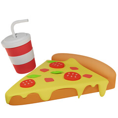 3D pizza and cola