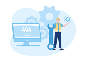404 error fix concept flat illustration