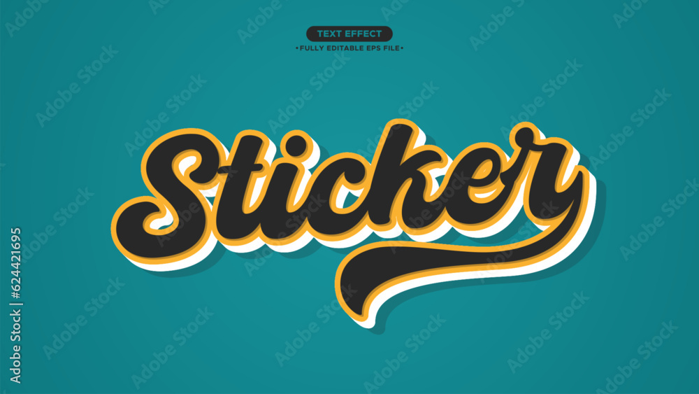Poster sticker text effect with classic and simple style