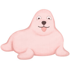 Cute seal isolated on white background. Cartoon style. Vector illustration.