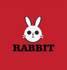 Fototapeta premium Flat vector rabbit animal icon design template. rabbit logo illustration
