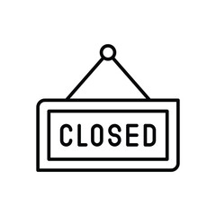 Closed Hanging Board Icons, vector stock illustration.