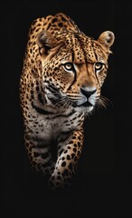 Fototapeta na wymiar jaguar on black background