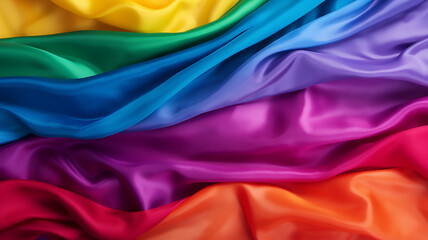 LGBTQ background flat lay, top view, Blurry background, template, Bokeh, Copy Space, Generative AI