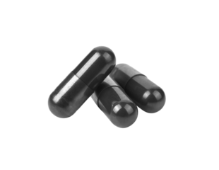 Charcoal capsule on transparent png
