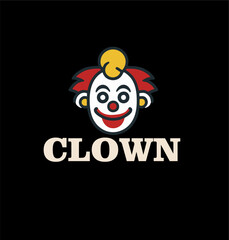 Cartoon Clown Face Vector Illustration logo design template