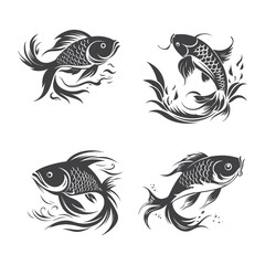 Obraz premium Fish logo vector illustration