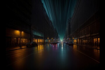 Fototapeta premium A City Street Filled With Lots Of Traffic At Night