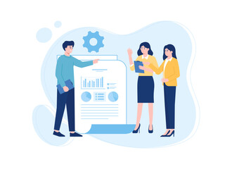 Enterprise data analyst concept flat illustration