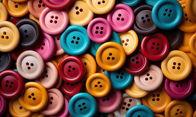 Fototapeta premium Colored background of buttons of different sizes and shapes.