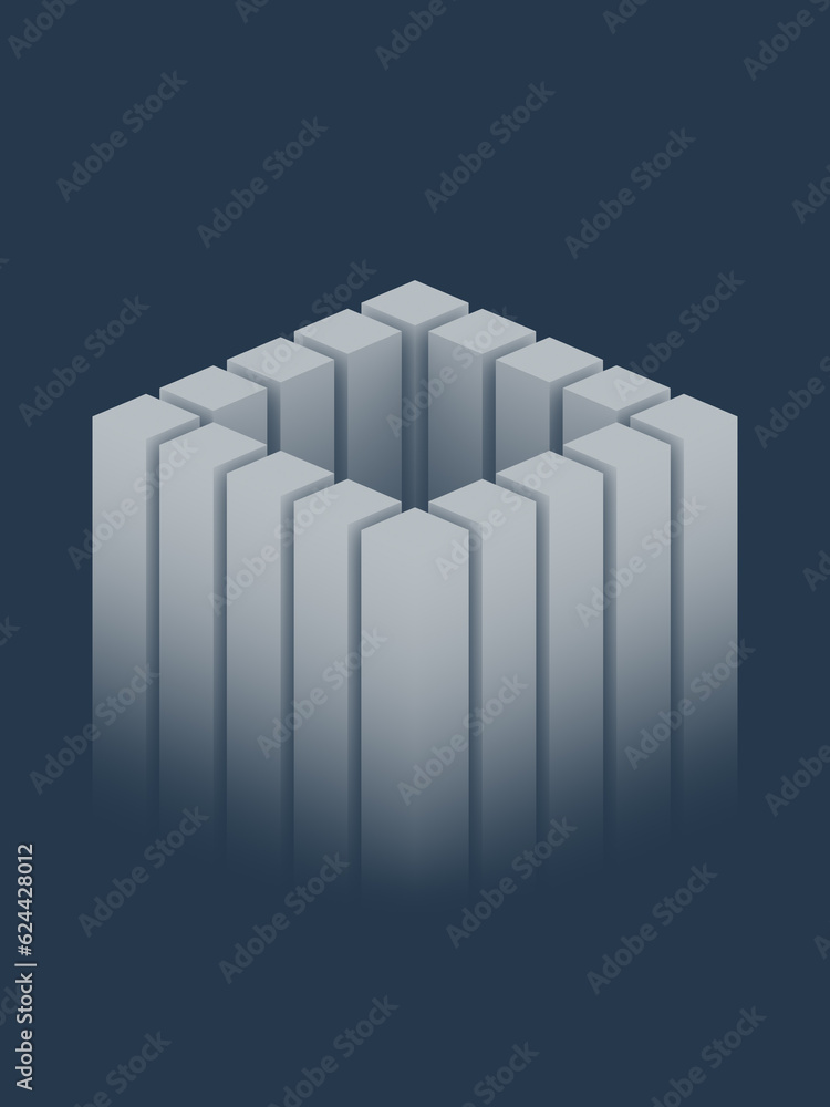 Aufkleber Clean and simple trendy geometric background with rectangular geometric shapes. 3d rendering digital illustration