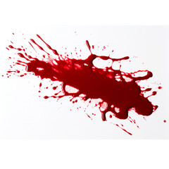 Bloodstain dripping on white background