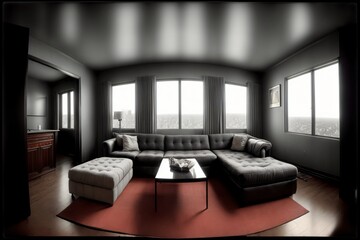 A Living Room With A Couch And A Coffee Table