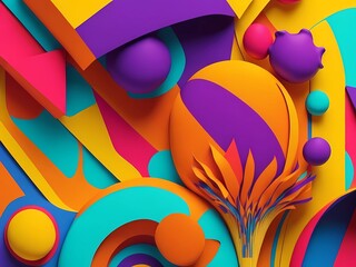 abstract background with bright colors and shapes